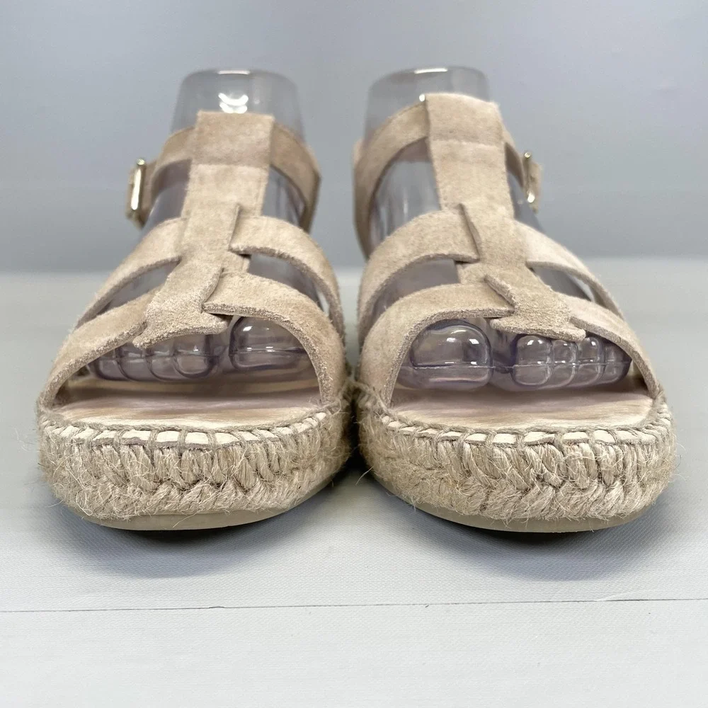 Gaimo Espadrille Sandals Womens Size 9 EU 40 Beige Suede Platform Buckle Shoes